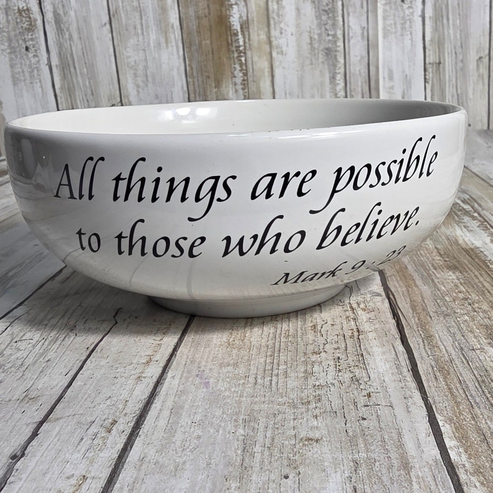 Coventry Daily Blessings Porcelain Bowl Mark 9:23 & Gold Filigree Plates Set 4pc